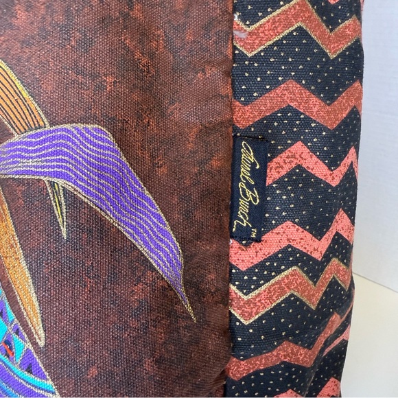 Laurel Burch Native Horses Travel Large Tote Bag Colorful, Cotton Western Whimsy - Picture 4 of 16